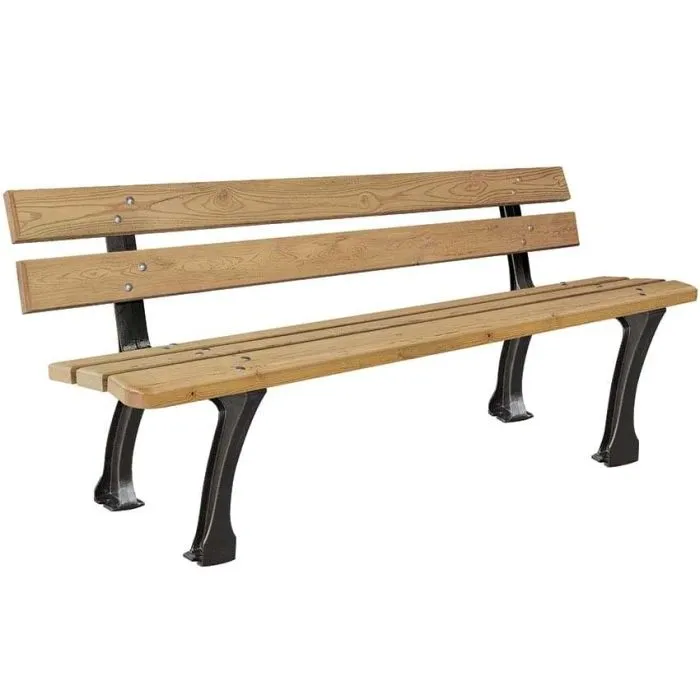 Banc public bois autoclave & fonte Le Vigan