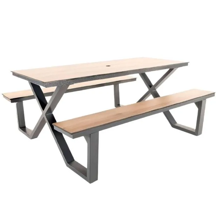 Table pique-nique acier et HPL Bivouac