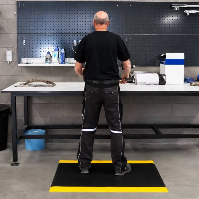 Tapis anti-fatigue Confort+ 10 mm à bordures jaunes