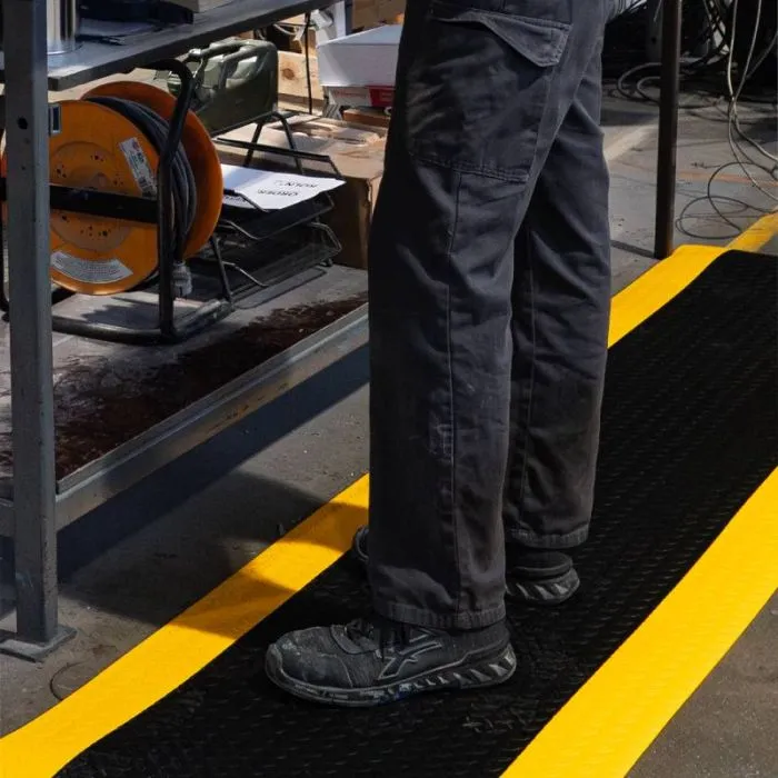 Tapis anti-fatigue Ultra+ 13 mm à bordures jaunes